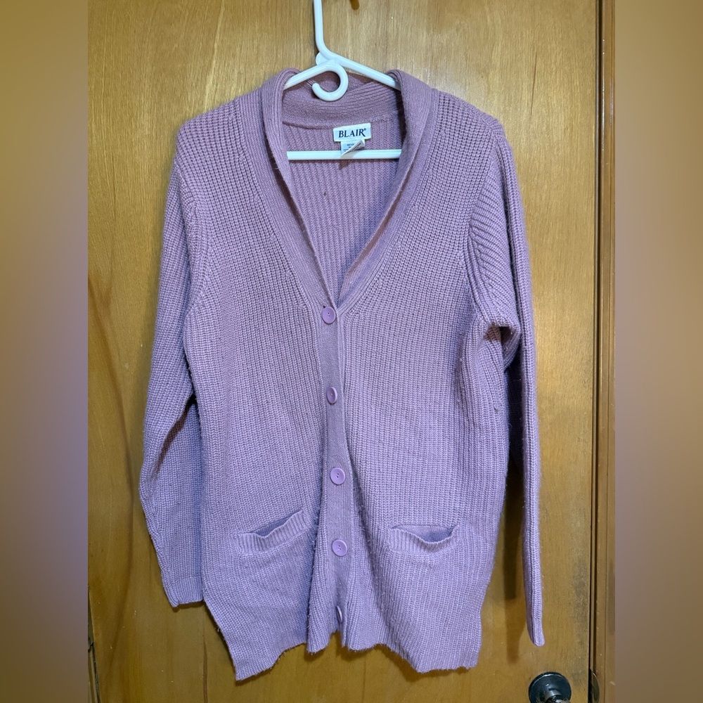 💜 Vintage Blair‎ Lavender Grandpa Cardigan Retro Minimalist Cottagecore medium